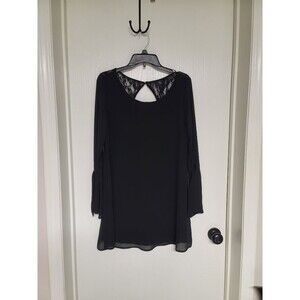 womens black lace back dress